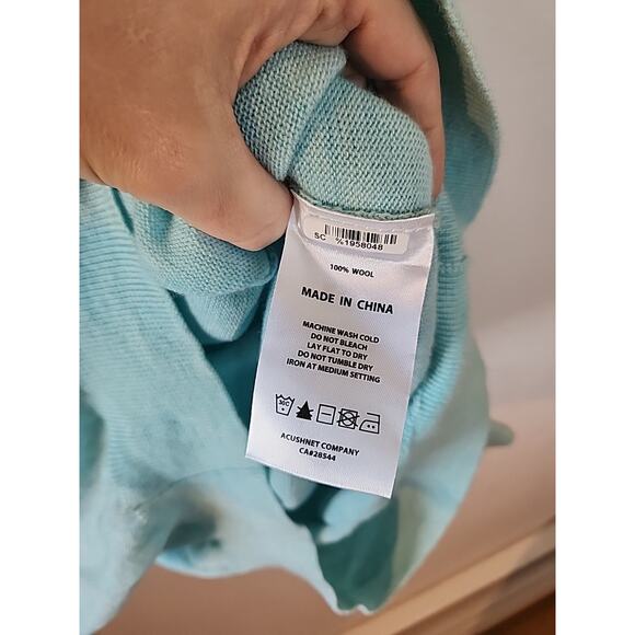 FootJoy Sweater Mens Blue Quarter Zip Pullover Golf Classic Knit FJ Wool XL - Picture 4 of 6